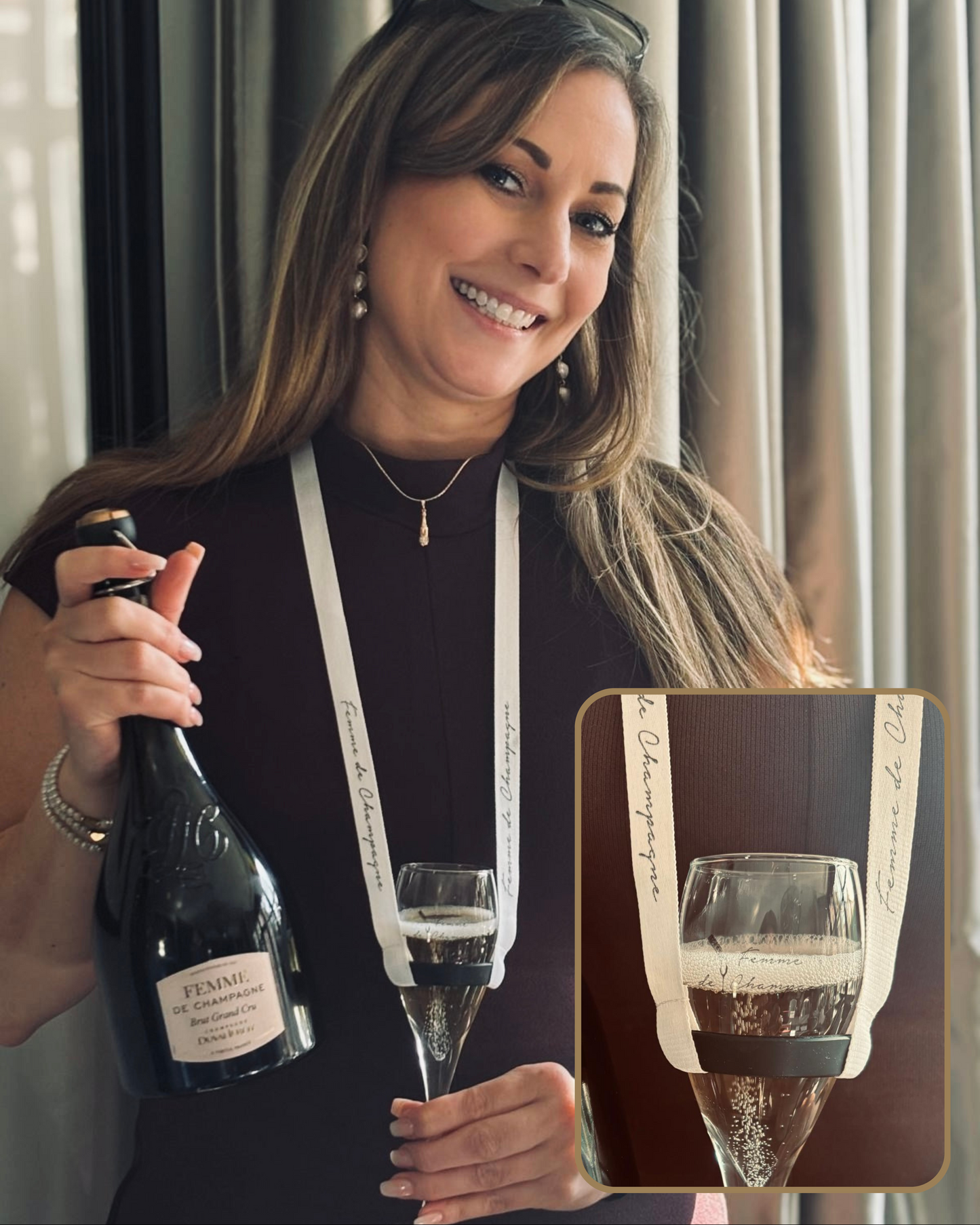 NIEUW Femme de Champagne Champagneglas + houder